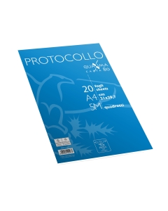 Protocollo f.to A4 carta da 80gr. Rigatura: quadretto 5mm.