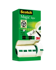 Nastro Scotch Magic 810 adesivo permanente, scrivibile e invisibile su carta e fotocopia. Non secca, non ingiallisce e si può tagliare con le mani.