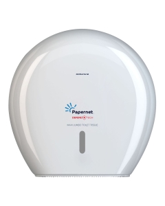 Il dispenser Defend Tech bianco per carta igienica maxi jumbo è la soluzione ideale per locali con alta affluenza e bagni con toilette
spaziose e numerose.