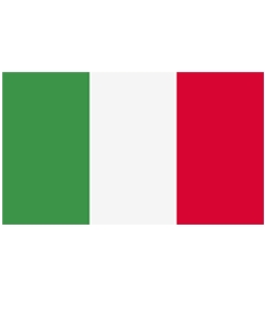 Bandiera cucita ITALIA per la comunicazione esterna istituzionale, commerciale e di arredo ambientale. Eco compatibile realizzata in materiale certificato e normalizzato a livello europeo per la produzione di bandiere. Poliestere nautico al 100%, orlato s