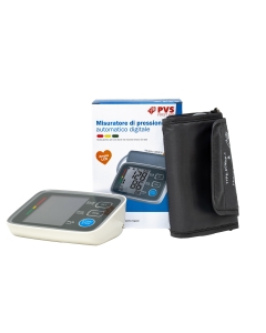 Sfigmomanometro digitale da braccio per la misurazione della pressione sanguigna con LCD display. Il principio di misurazione è con metodo oscillometrico. La misurazione della pressione sanguigna avviene nella parte superiore del braccio; può memorizzare 