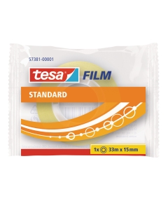 Tesafilm® standard è un nastro adesivo trasparente per la casa e l'ufficio con una buona adesività e elevata resistenza
all'invecchiamento.
Caratteristiche
• Trasparente
• Buona adesività
• Elevata resistenza all'invecchiamento
• Svolgimento silenzioso
• 