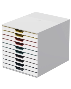 L'organizzazione dei documenti non è mai stata così facile grazie alle cassettiere dal design moderno VARICOLOR®. I cassetti dai colori brillanti aiutano la catalogazione dei documenti e rendono l'aspetto della scrivania più accattivante grazie ai profili