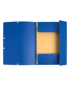 Cartella a 3 lembi con elastico in cartoncino lustrè 400gr in un'ampia gamma di colori brillanti. Formato 24x32cm. Certificato FSC.