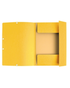 Cartella a 3 lembi con elastico in cartoncino lustrÞ 400gr in unÆampia gamma di colori brillanti. Formato 24x32cm. Certificato FSC.