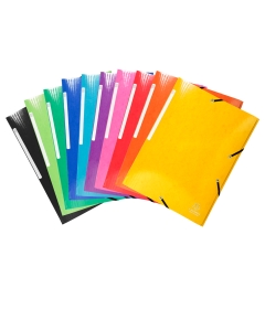 Ricoperte di una leggera pellicola plastica protettiva, le cartellette con elastici Maxi Capacity hanno la capacità di una scatola archivio con dorso da 35mm. Resistenti e durevoli, sono disponibili in 10 colori assortiti: arancio - azzurro - blu scuro - 