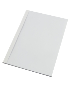 Cartelline A4 con fronte trasparente 150mic e retro in cartoncino bianco lucido da 215gr.