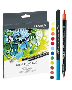 Aqua Brush Duo è una penna con punta a pennello per artisti, designers e amatori di ogni età. Le due punte sono estremamente resistenti e consentono un lungo impiego senza perdere la qualità iniziale. Da un lato la punta a pennello (4 mm) permette di util
