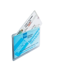 Buste salva cards in  Pvc semitrasparente  a 3 strati, con 2 tasche contrapposte. Formato utile 8,5x5,4cm. Confezione da 50. Made in Italy