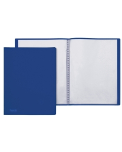 Portalistini realizzati in polipropilene con copertina blu. 40 buste interne con finitura liscia ultra trasparente. Formato utile: 22x30cm.