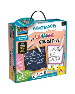 Tante lavagne educative: dalla più classica con i gessetti, alla lavagna magnetica. Tutte le attività sono basate sul metodo Montessori. Età consigliata: 3-6 anni.
