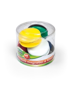 Barattolo 10 bottoni magnetici diametro 40mm colori assortiti