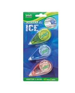 Involucro dalle dimensioni ridotte. Versione Ice con involucro trasparente nei colori azzurro, verde, rosa.
Formato 4,2mm x 7mt.