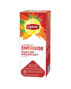 Tè Lipton English Breakfast: un momento per energizzarsi. Il tè Lipton English Breakfast è una sofisticata combinazione di tè nero miscelato dalle migliori piantagioni asiatiche, che dona un gusto ricco e rinfrescante e aggiunge un sottile tocco di caratt