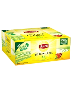 Tè nero Yellow Label  Lipton è realizzato con foglie di tè maturate sotto il sole splendente delle piantagioni equatoriali, per un gusto naturale e intenso. Confezione da 200gr (100 filtri).