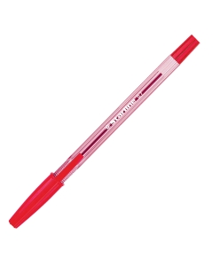 Penna a sfera STARLINE economica di ottima qualità. Fusto trasparente per il controllo del livello di inchiostro. Cappuccio e tappino nel colore dell’inchiostro. Punta fine 0,7mm. Colore: rosso.