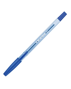 Penna a sfera STARLINE economica di ottima qualità. Fusto trasparente per il controllo del livello di inchiostro. Cappuccio e tappino nel colore dell’inchiostro. Punta fine 0,7mm. Colore: blu.