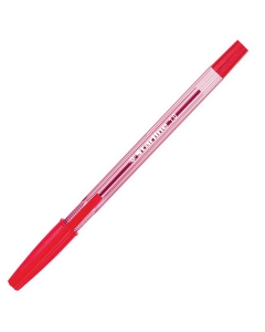 Penna a sfera STARLINE economica di ottima qualità. Fusto trasparente per il controllo del livello di inchiostro. Cappuccio e tappino nel colore dell’inchiostro. Punta media 1,0mm. Colore: rosso.