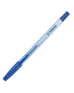 Penna a sfera STARLINE economica di ottima qualità. Fusto trasparente per il controllo del livello di inchiostro. Cappuccio e tappino nel colore dell’inchiostro. Punta media 1,0mm. Colore: blu.