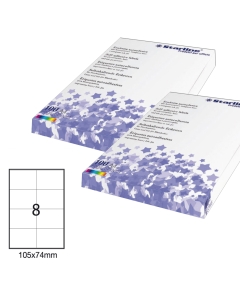 Etichette adesive bianche STARLINE utilizzabili con stampanti laser, inkjet o fotocopiatori. Adesivo permanente. Prive di margne di sicurezza lungo il perimetro. In scatola da 100 fogli formato A4. 

Caratteristiche di questo articolo:
• Codice: STL3034
•