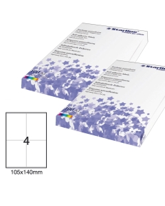 Etichette adesive bianche STARLINE utilizzabili con stampanti laser, inkjet o fotocopiatori. Adesivo permanente. Prive di margne di sicurezza lungo il perimetro. In scatola da 100 fogli formato A4. 

Caratteristiche di questo articolo:
• Codice: STL3036
•