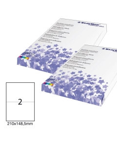 Etichette adesive bianche STARLINE utilizzabili con stampanti laser, inkjet o fotocopiatori. Adesivo permanente. Prive di margne di sicurezza lungo il perimetro. In scatola da 100 fogli formato A4. 

Caratteristiche di questo articolo:
• Codice: STL3042
•