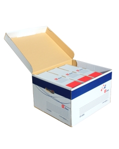 Contenitori con coperchio STARLINE ST-Box realizzati in cartone riciclato rivestito in kraft bianco. Maniglie laterali per facilitare la movimentazione. Può contenere 4 scatole archivio A4 e Legal.

Caratteristiche di questo prodotto:
• Codice: STL5050
• 