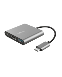 Con l'adattatore multiporta Trust Dalyx 3-in-1 USB-C, è possibile ottenere il massimo dal laptop. E' possibile aumentare il numero di porte sul laptop e collegarsi a più dispositivi attraverso la porta HDMI, USB-A e USB-C per la ricarica. Versatile adatta