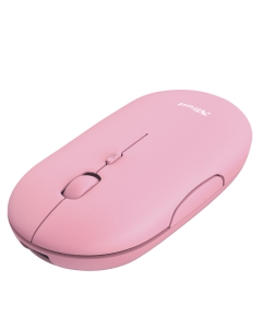 Mouse wireless ricaricabile con forma minimalista arrotondata e pulsanti silenziosi;  è alto solo 27 mm.  il design ambidestro soddisfa gli utenti mancini e destri. Il mouse wireless Puck offre due diverse opzioni di connessione. Innanzitutto c'è il micro