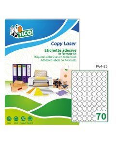 Le etichette Tico Press Glossy sono realizzate in carta bianca lucida, 80 gr./mq. La gamma Press Glossy fa parte della Linea Printing, studiata per i professionisti, che stampano con macchine offset, tiipografiche,serigrafiche e, in alcuni casi, con laser