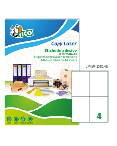 Le etichette Copy Laser Premium Bianche sono realizzate in carta bianca opaca e sono prefustellate. Disponibili in diverse dimensioni, con margini, senza margini e con angoli arrotondati, in confezioni da 100, in formato A4 e in formato A3. La gamma Copy 