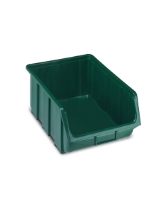 Vaschetta contenitore in polipropilene verde robusto sovrapponibile dotati di porta etichetta. Dimensioni l 33.3 x p 50.5 x h 18.7cm. Peso 1.2kg. Capacità 16 litri.