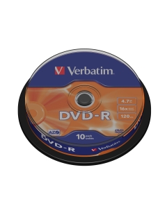 SCATOLA 10 DVD-R SPINDLE 16X 4.7GB 120MIN.SERIGRAFATO