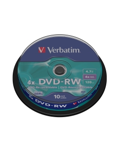 SCATOLA 10 DVD-RW SPINDLE 4X 4.7GB 120MIN. SERIGRAFATO