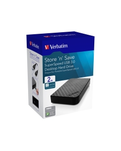 "Il disco rigido Verbatim Store 'n' Save 2TB 3.5""USB 3.0 da tavolo, grazie all'interfaccia USB 3.0 ""SuperSpeed"", consente la memorizzazione ad elevate prestazioni.
 L'USB 3.0 è compatibile al 100% con l'USB 2.0"