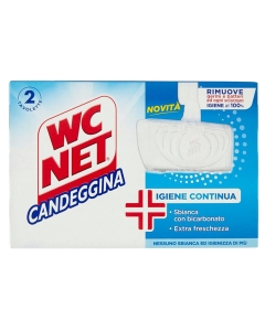WC Net tavoletta Candeggina rimuove germi e batteri ad ogni sciaquo, assicurando igiene al 100%. Grazie alla sua speciale formula. sbianca il WC anche sotto il livello dell'acqua