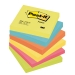 Blocco di foglietti Post-it. Un mix di colori forti che variano dal giallo al fucsia per far emergere al meglioo i tuoi messaggi! Blocchetti da 100 fogli. Formato 76x76mm. Colori assortiti.