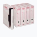 Scatole in cartone rigido bianco stampato. Archiviabili sia in orizzontale che verticale, foro di presa sul lato lungo e corto. Dimensioni esterne LxHxP 9x37x26cm. Formato utile LxHxP 8,5x25,3x35,5cm contiene formato legale. Confezionde da 32 scatole.