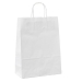 Shopper in kraft bianco, prodotte con carta riciclabile, ad elevata resistenza. Colore bianco. Dimensione 22x10x29cm.